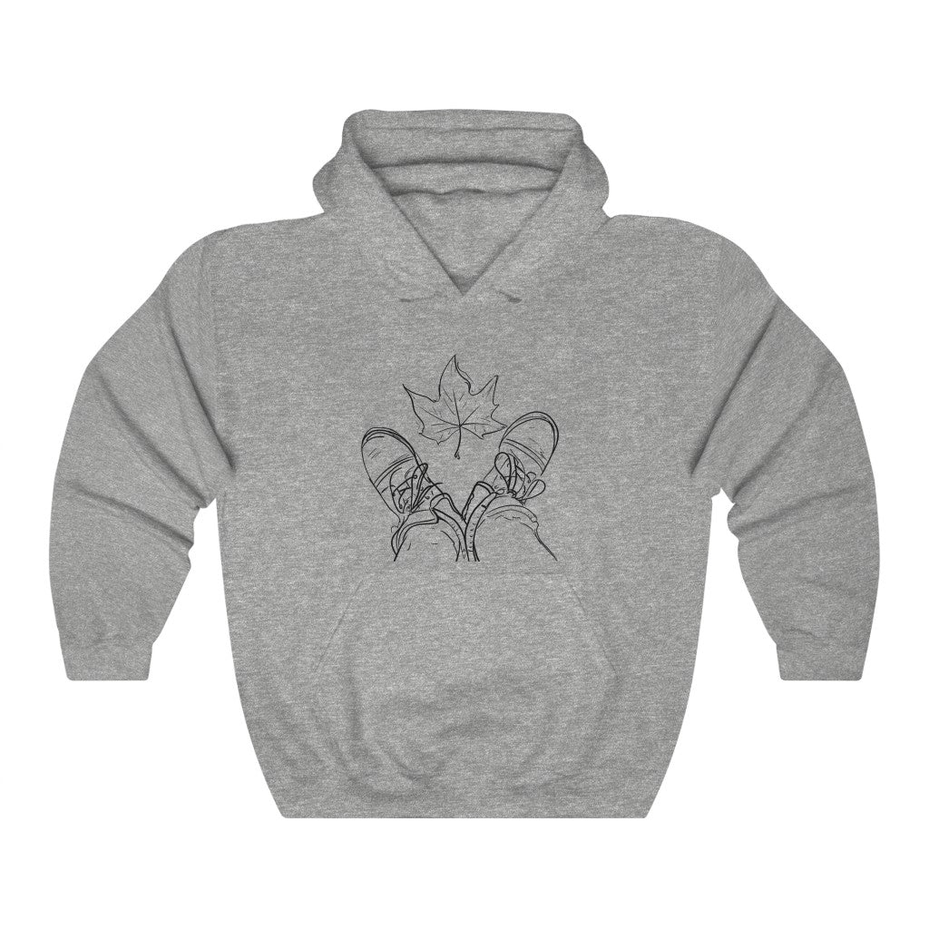 Fall Leaf and Boots Sketch - Adult Unisex Hoodie