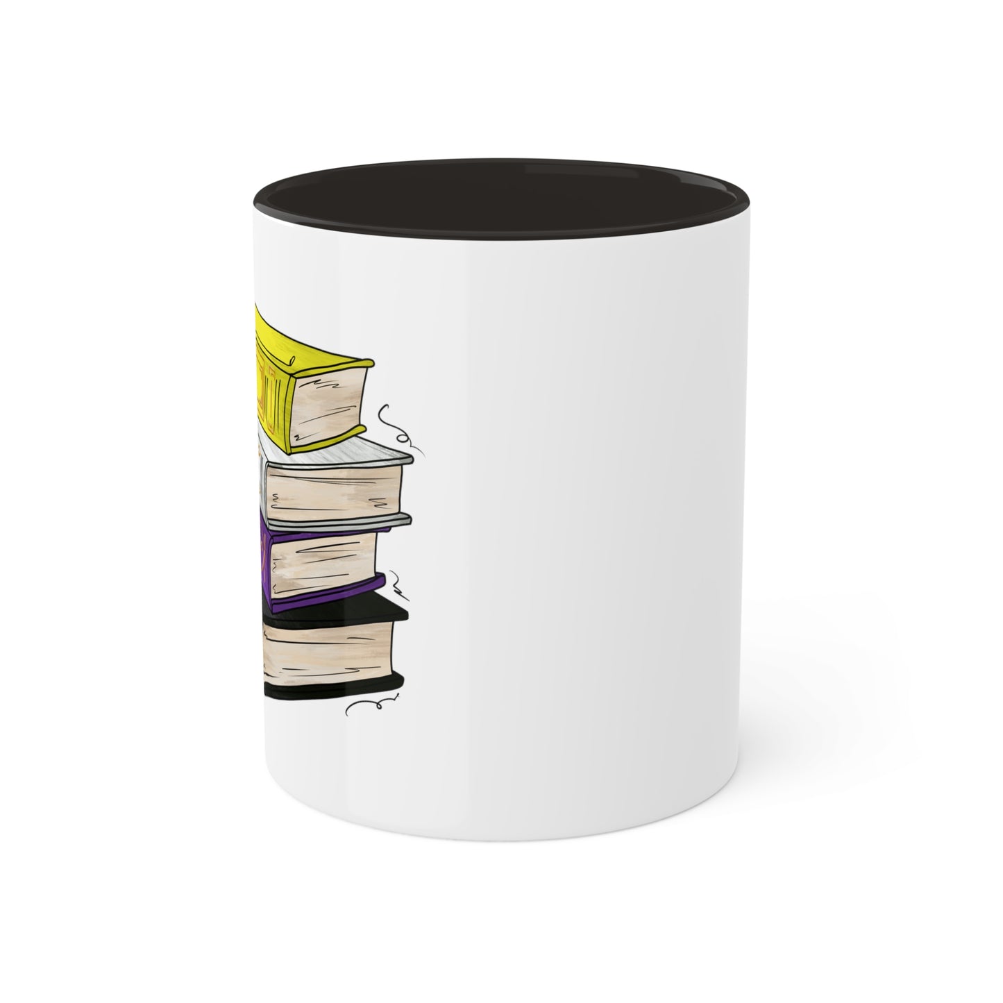 Nonbinary Pride Flag Old Books - Mug
