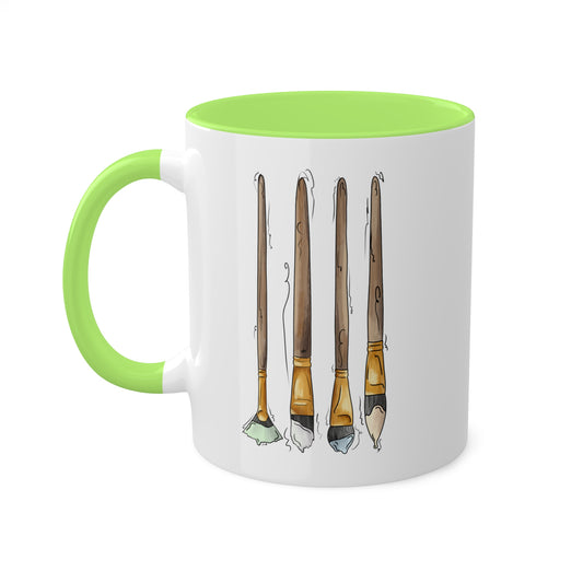 Unlabeled Pride Flag Paint Brushes - Mug