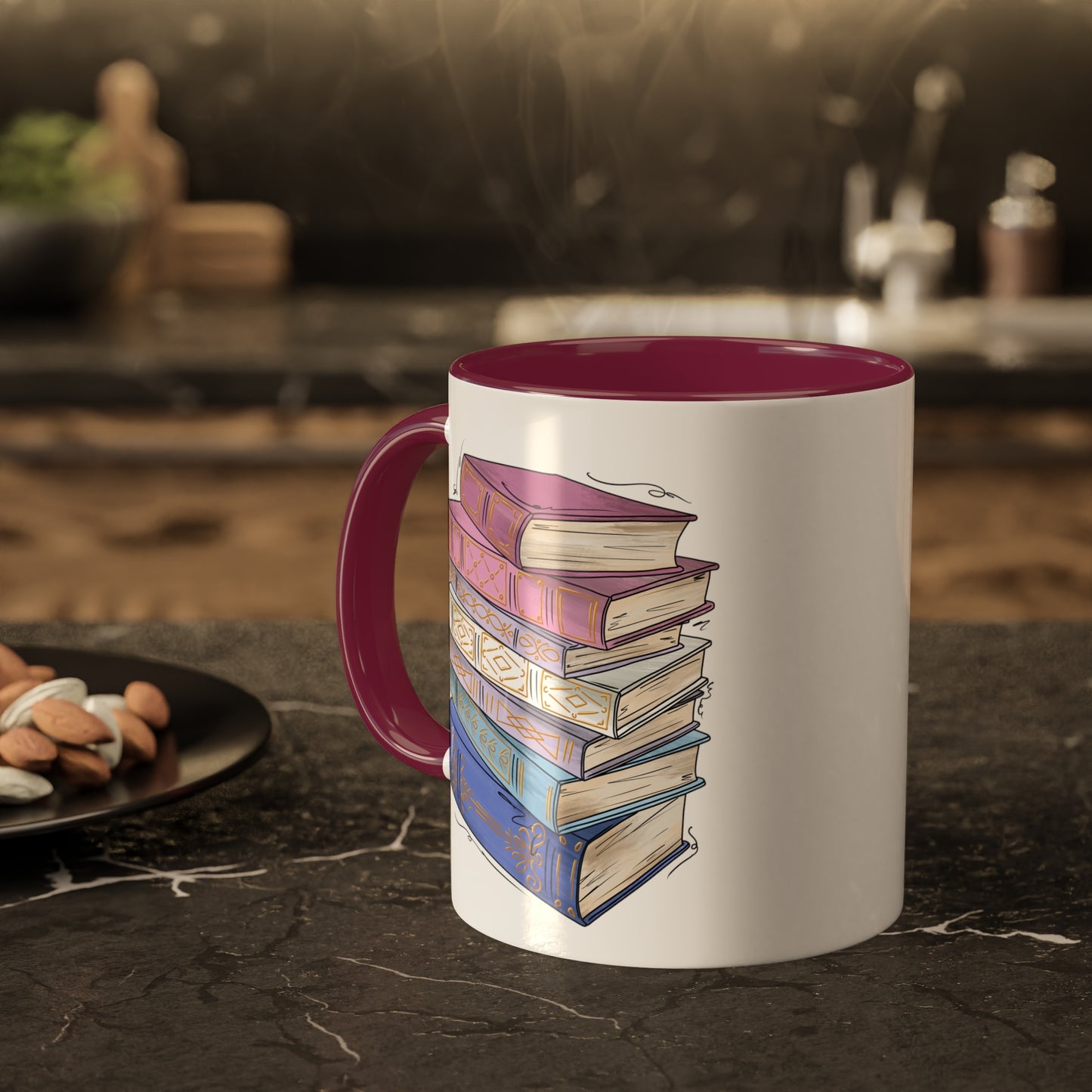 Bigender Pride Flag Old Books - Mug
