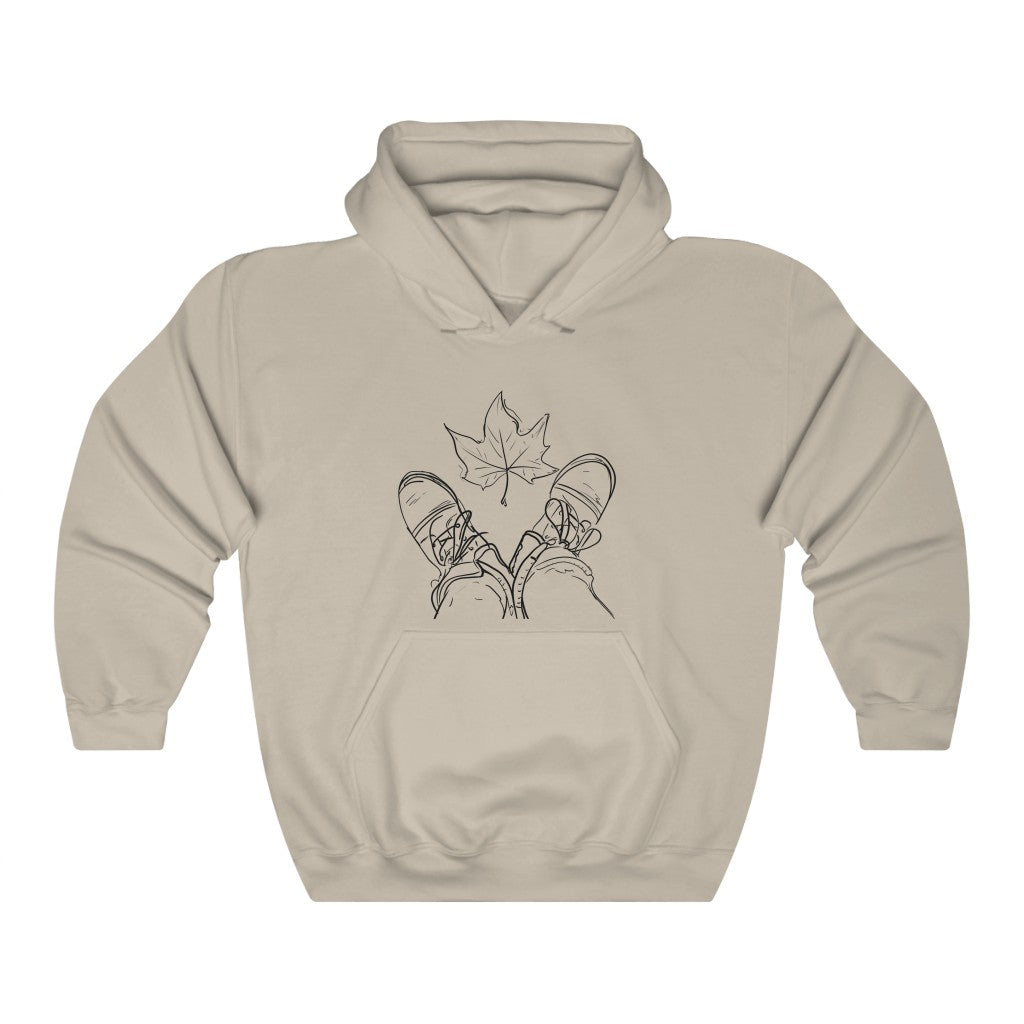 Fall Leaf and Boots Sketch - Adult Unisex Hoodie