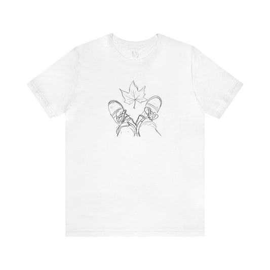 Fall Leaf and Boots Sketch - Unisex T-Shirt