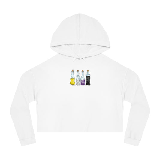 Nonbinary Pride Flag Potion Bottles - Women’s Cropped Hoodie