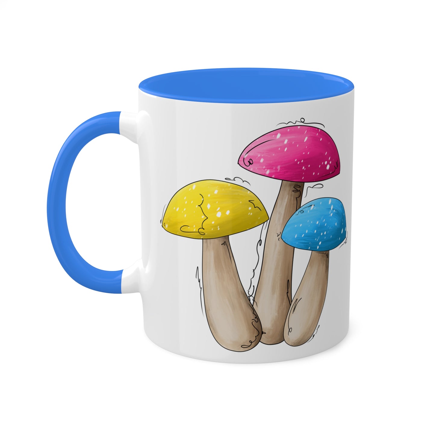 Pansexual Pride Flag Mushrooms - Mug