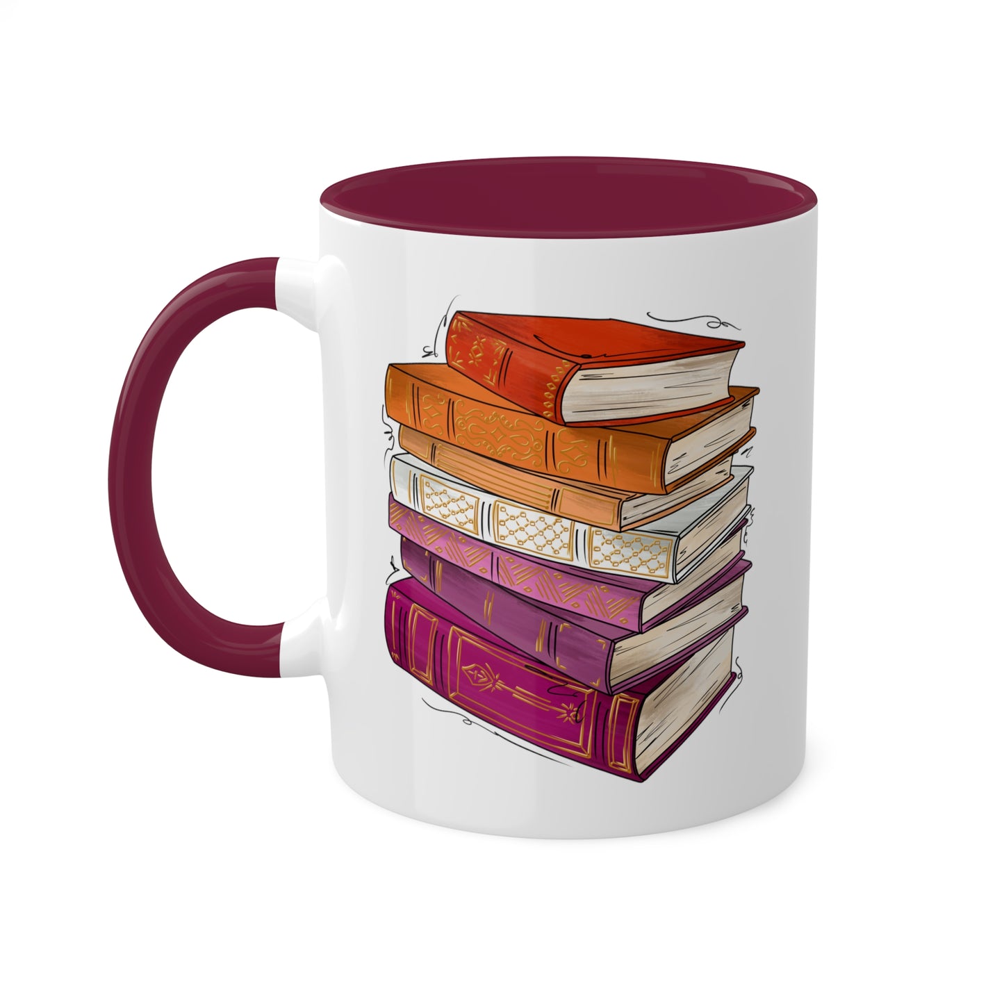 Lesbian Pride Flag Old Books - Mug