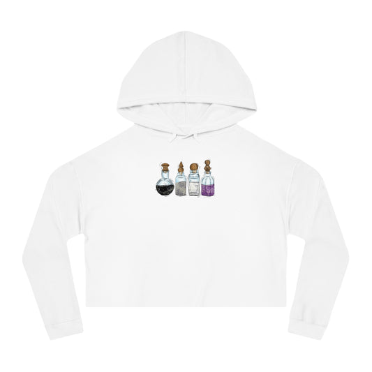 Asexual Pride Flag Potion Bottles - Women’s Cropped Hoodie