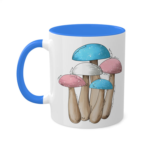 Transgender Pride Flag Mushrooms - Mug