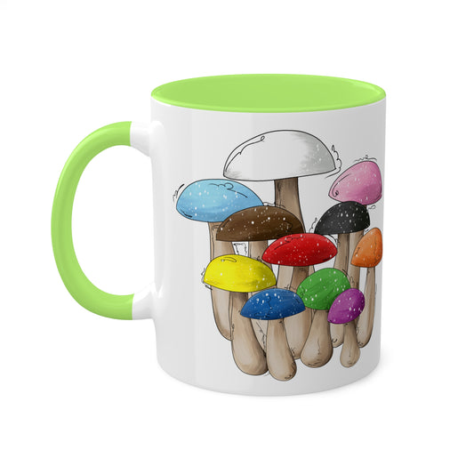 Progress Pride Flag Mushrooms - Mug