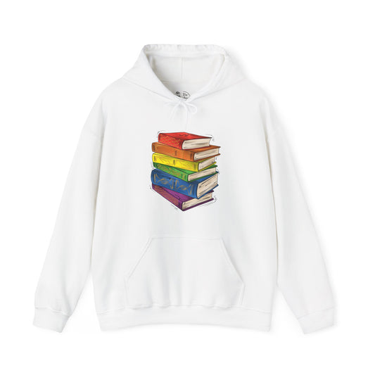 Gay Pride Flag Old Books - Adult Unisex Hoodie