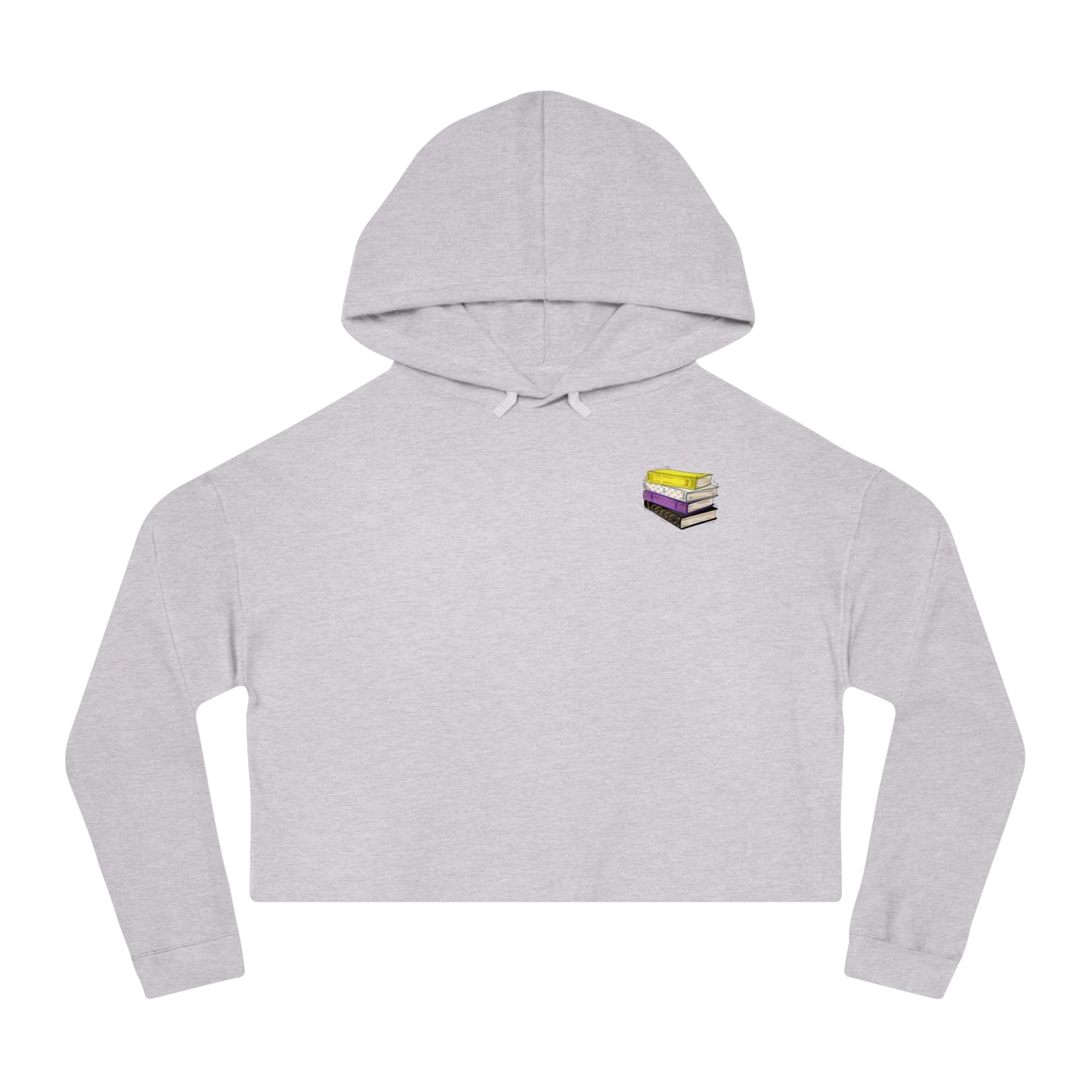 Nonbinary Pride Flag Old Books - Women’s Cropped Hoodie