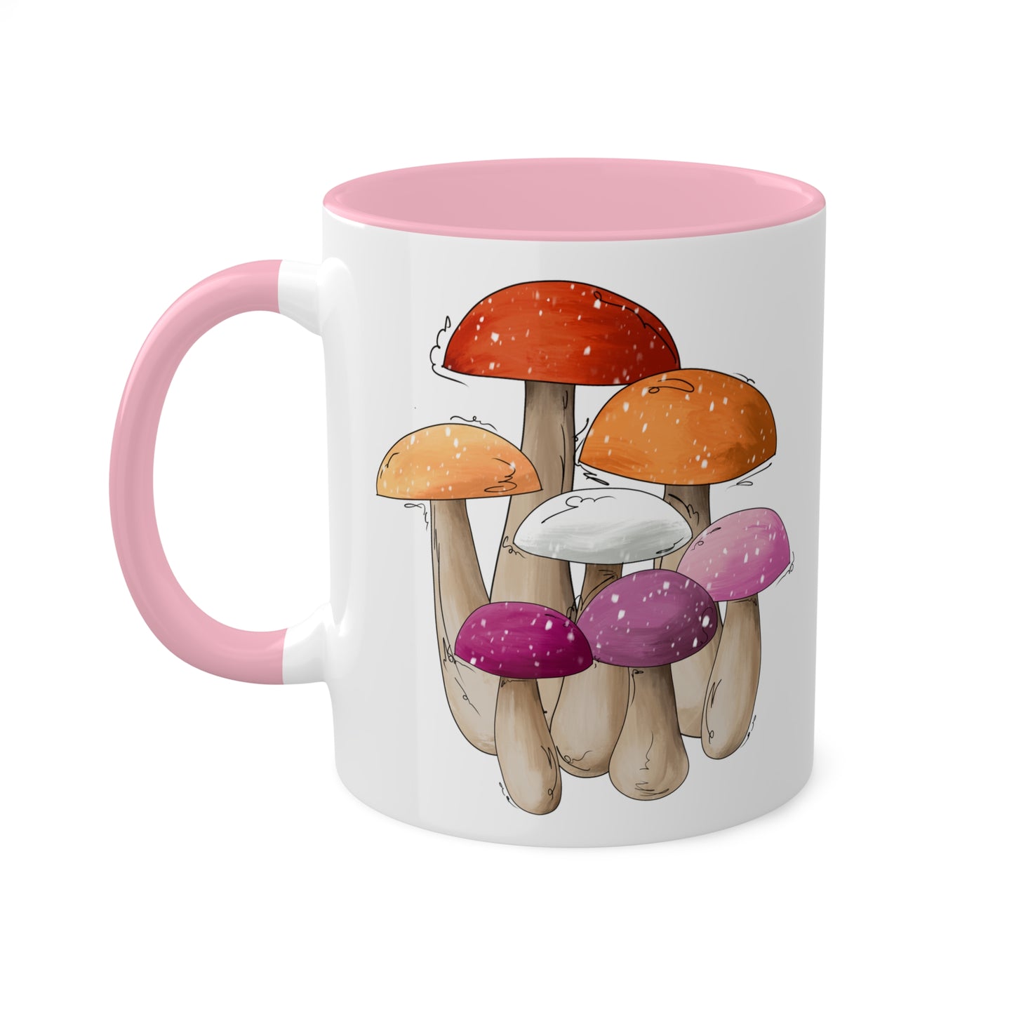 Lesbian Pride Flag Mushrooms - Mug