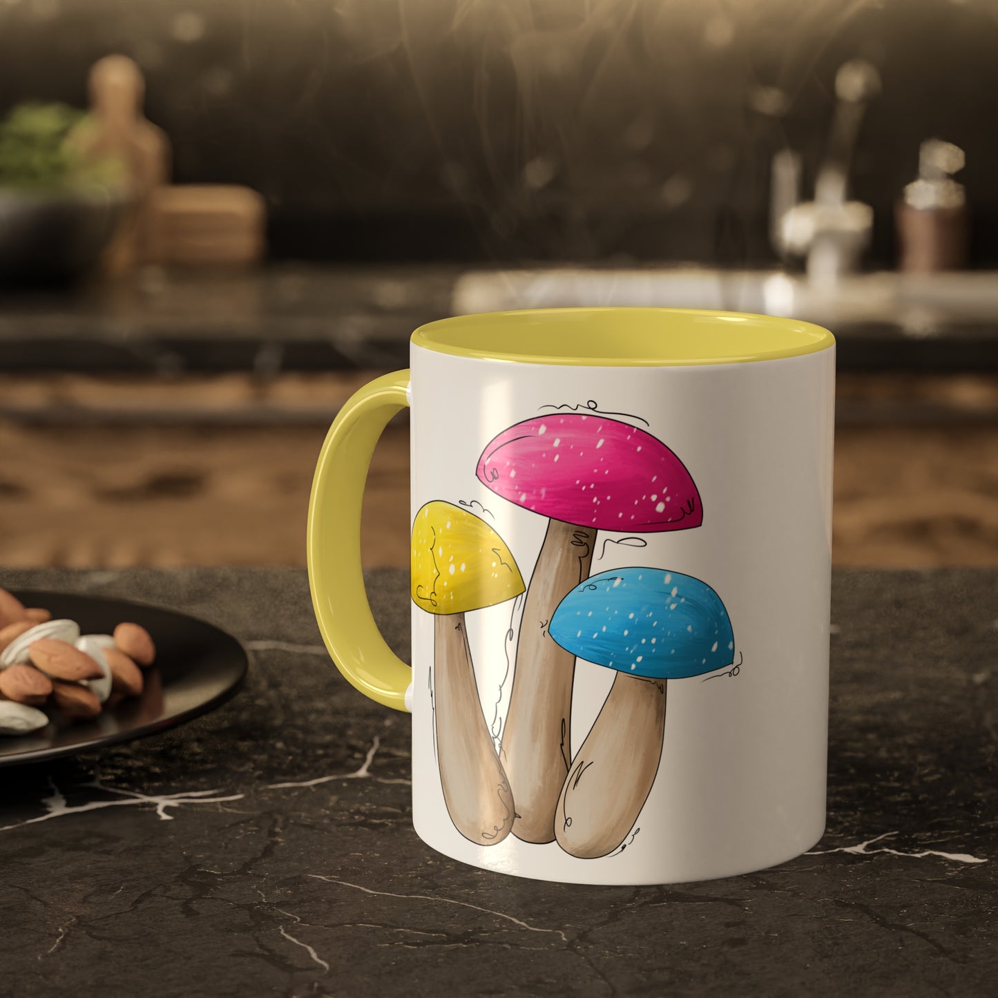 Pansexual Pride Flag Mushrooms - Mug