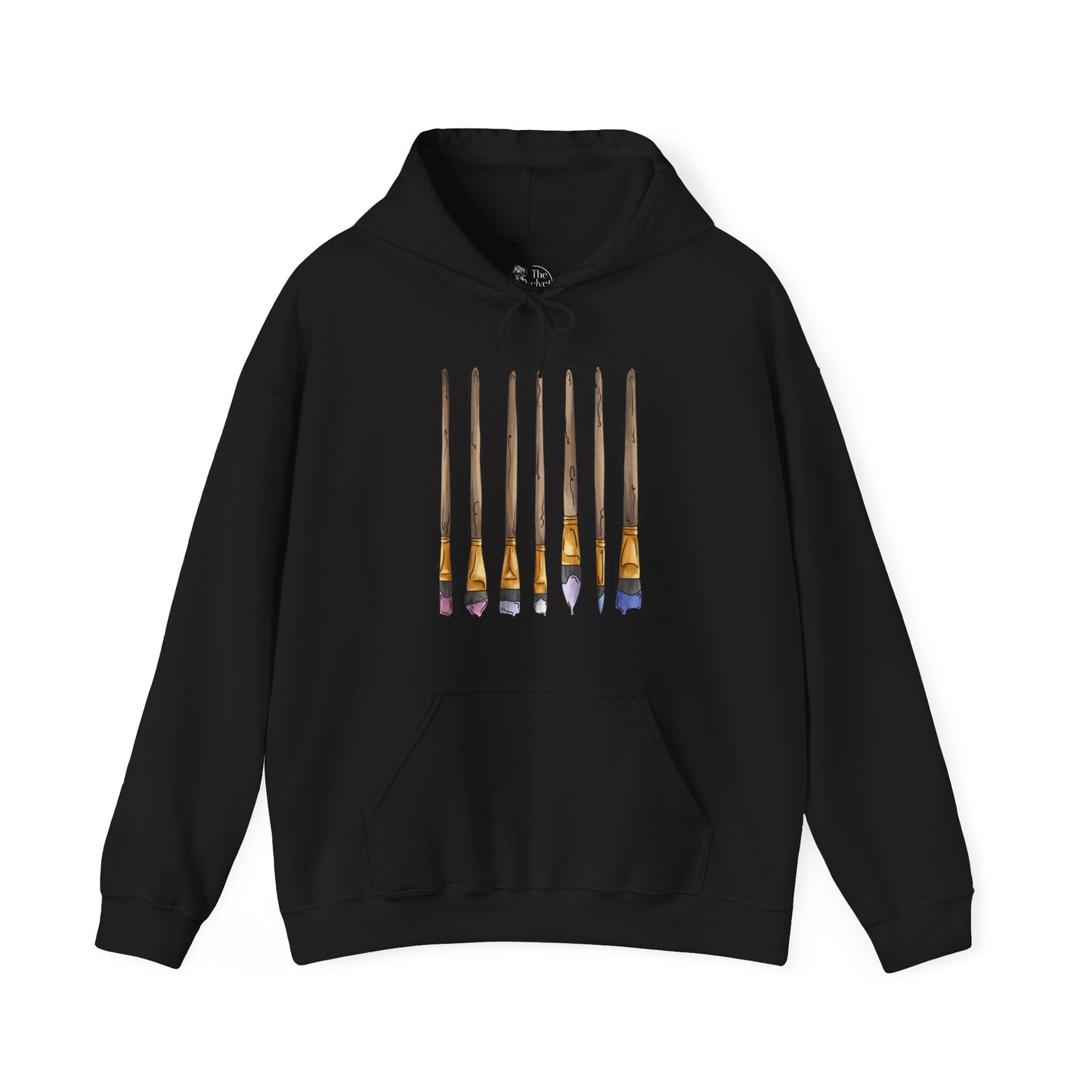 Bigender Pride Flag Paint Brushes - Adult Unisex Hoodie