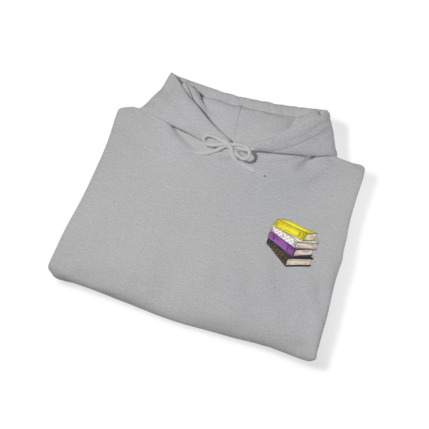 Nonbinary Pride Flag Old Books - Adult Unisex Hoodie