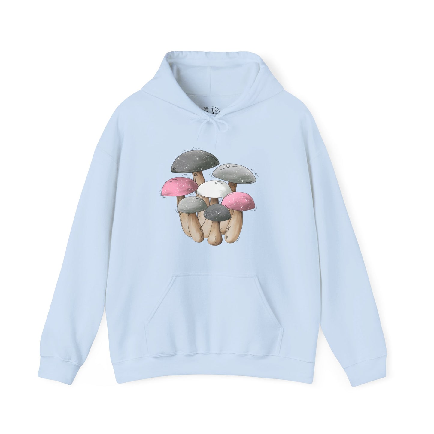 Demi Girl Pride Flag Mushrooms - Adult Unisex Hoodie