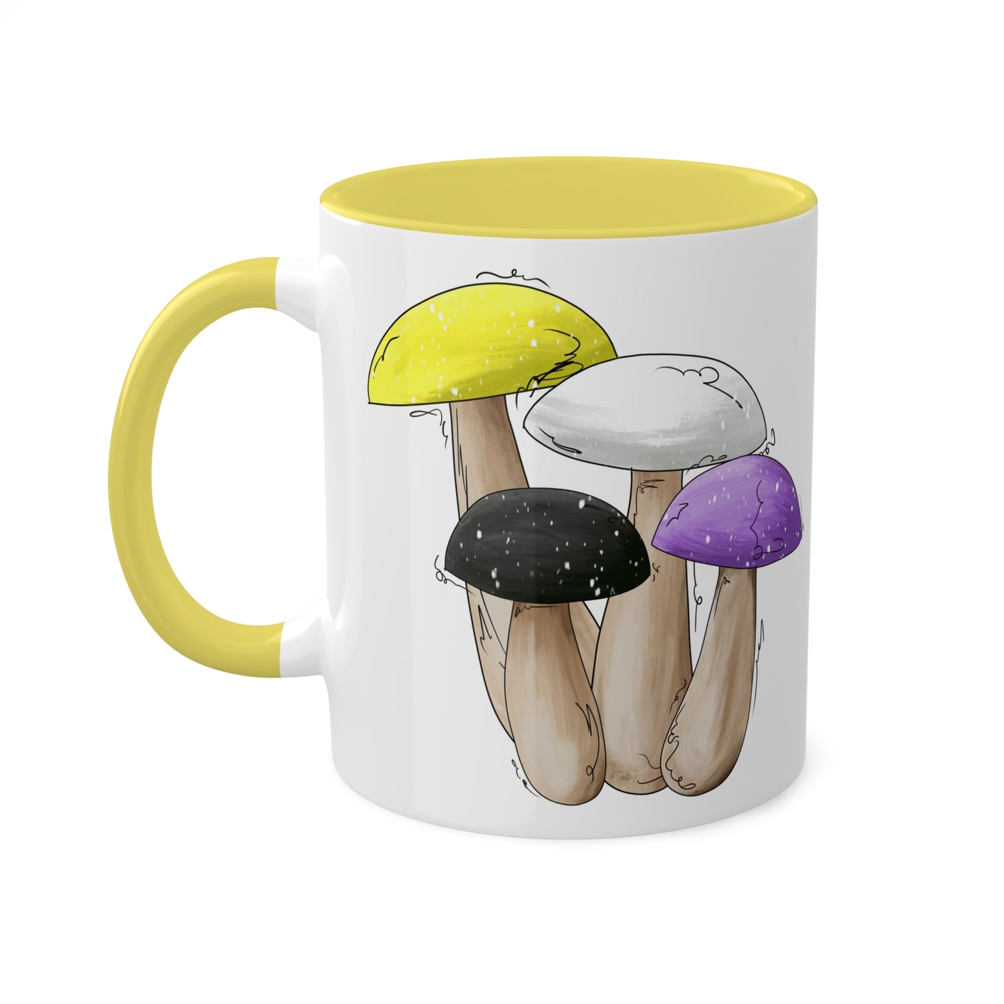 Nonbinary Pride Flag Mushrooms - Mug