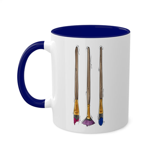 Bisexual Pride Flag Paint Brushes - Mug