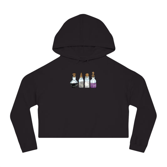 Asexual Pride Flag Potion Bottles - Women’s Cropped Hoodie