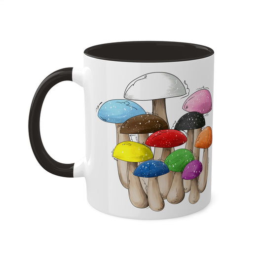 Progress Pride Flag Mushrooms - Mug