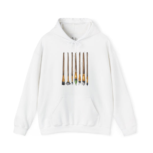 Agender Pride Flag Paint Brushes - Adult Unisex Hoodie