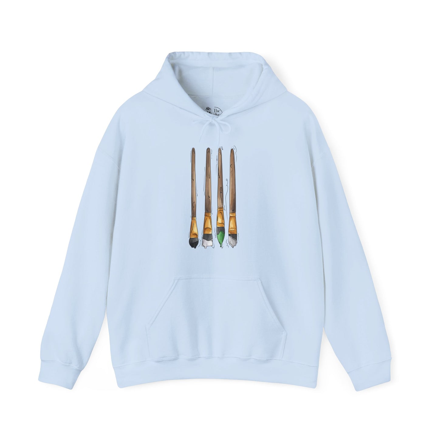 Demiromantic Pride Flag Paint Brushes - Adult Unisex Hoodie