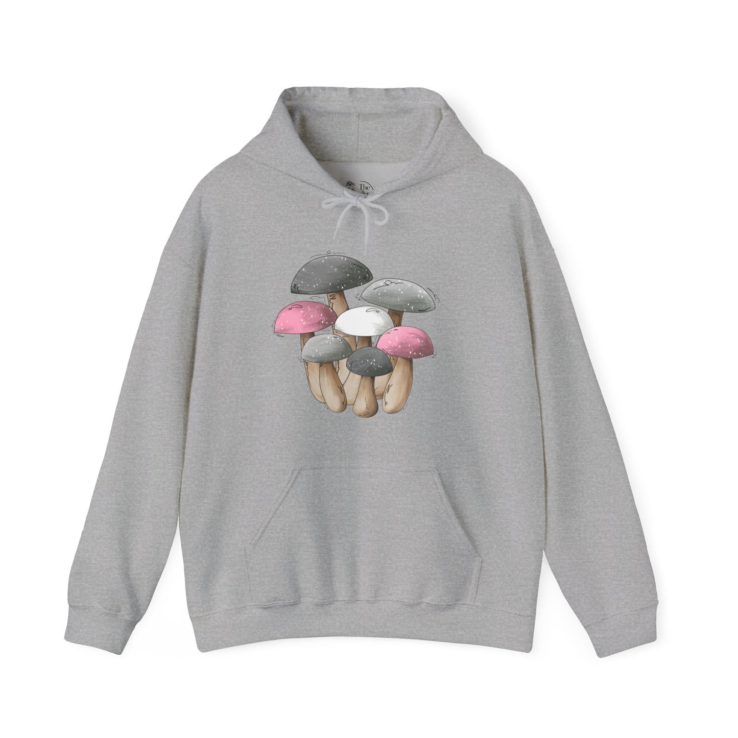 Demi Girl Pride Flag Mushrooms - Adult Unisex Hoodie