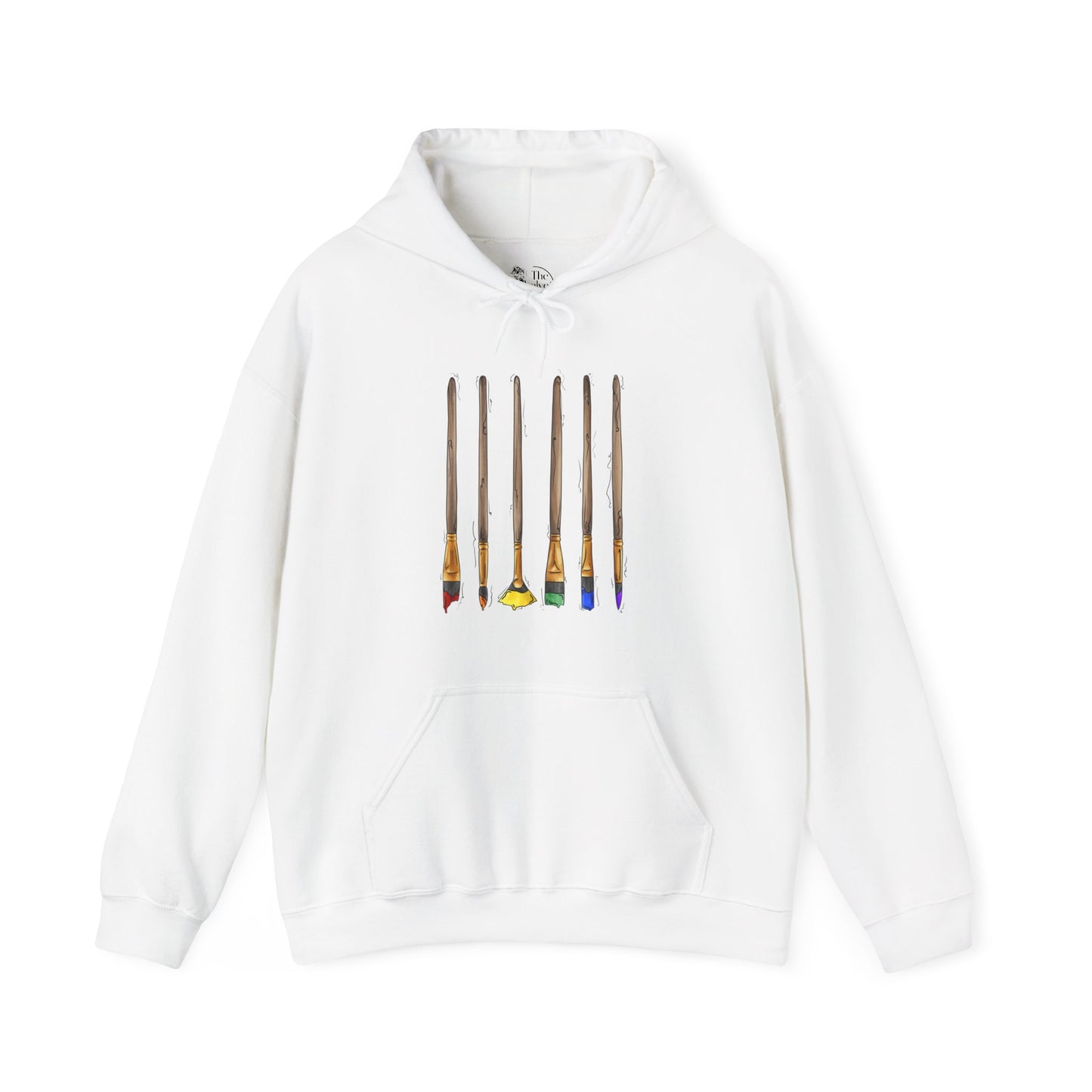 Gay Pride Flag Paint Brushes - Adult Unisex Hoodie