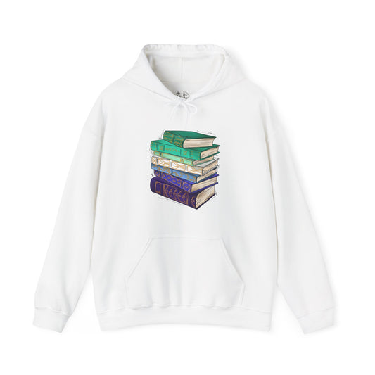 Gay Male Pride Flag Old Books - Adult Unisex Hoodie