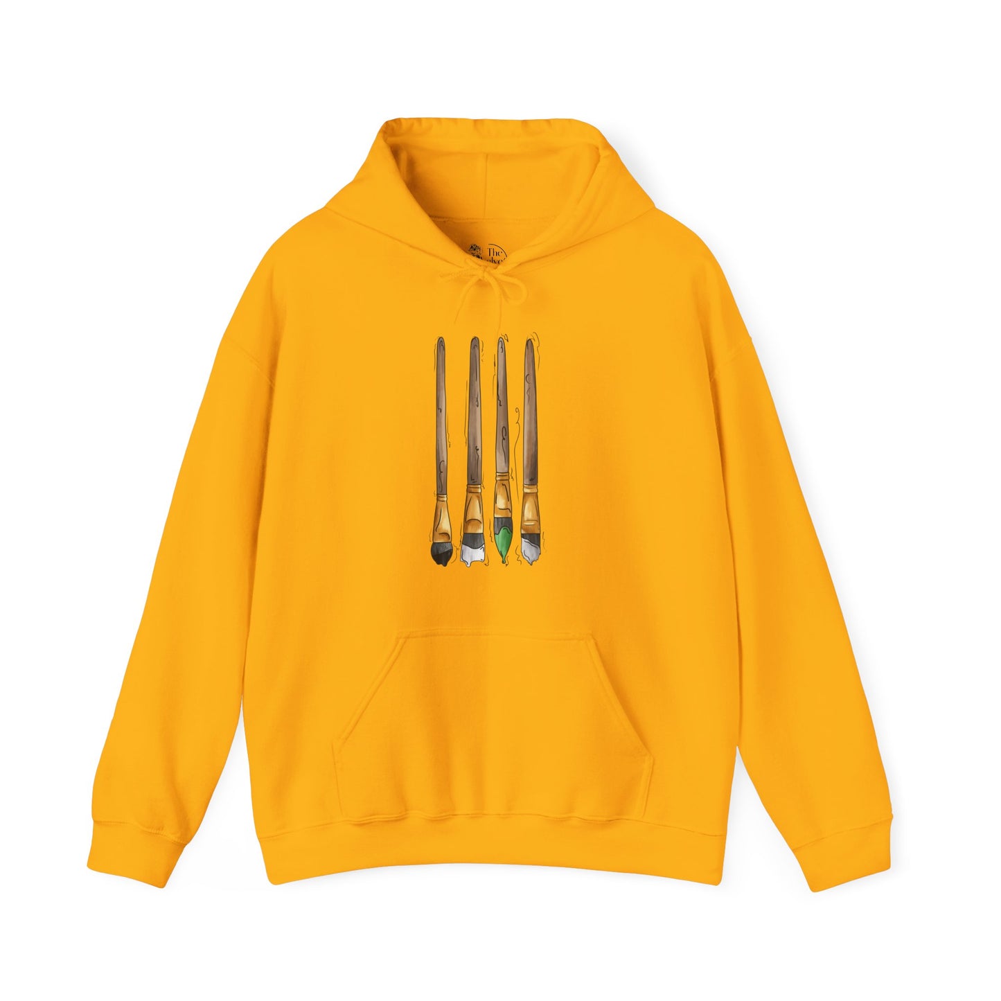 Demiromantic Pride Flag Paint Brushes - Adult Unisex Hoodie