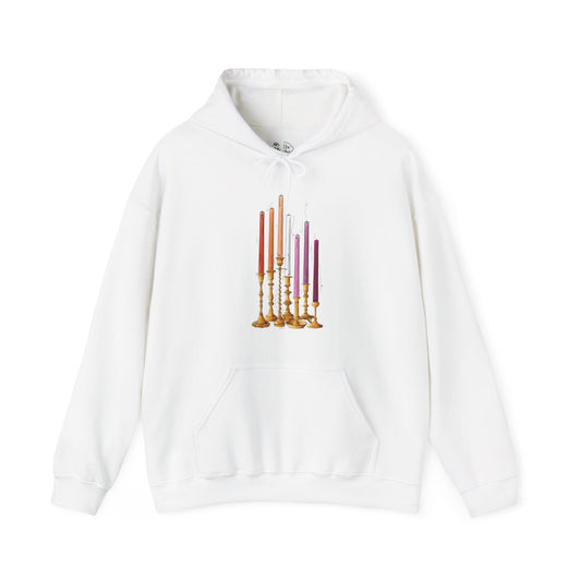 Lesbian Pride Flag Candlesticks - Adult Unisex Hoodie