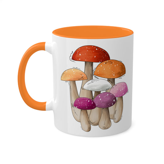 Lesbian Pride Flag Mushrooms - Mug