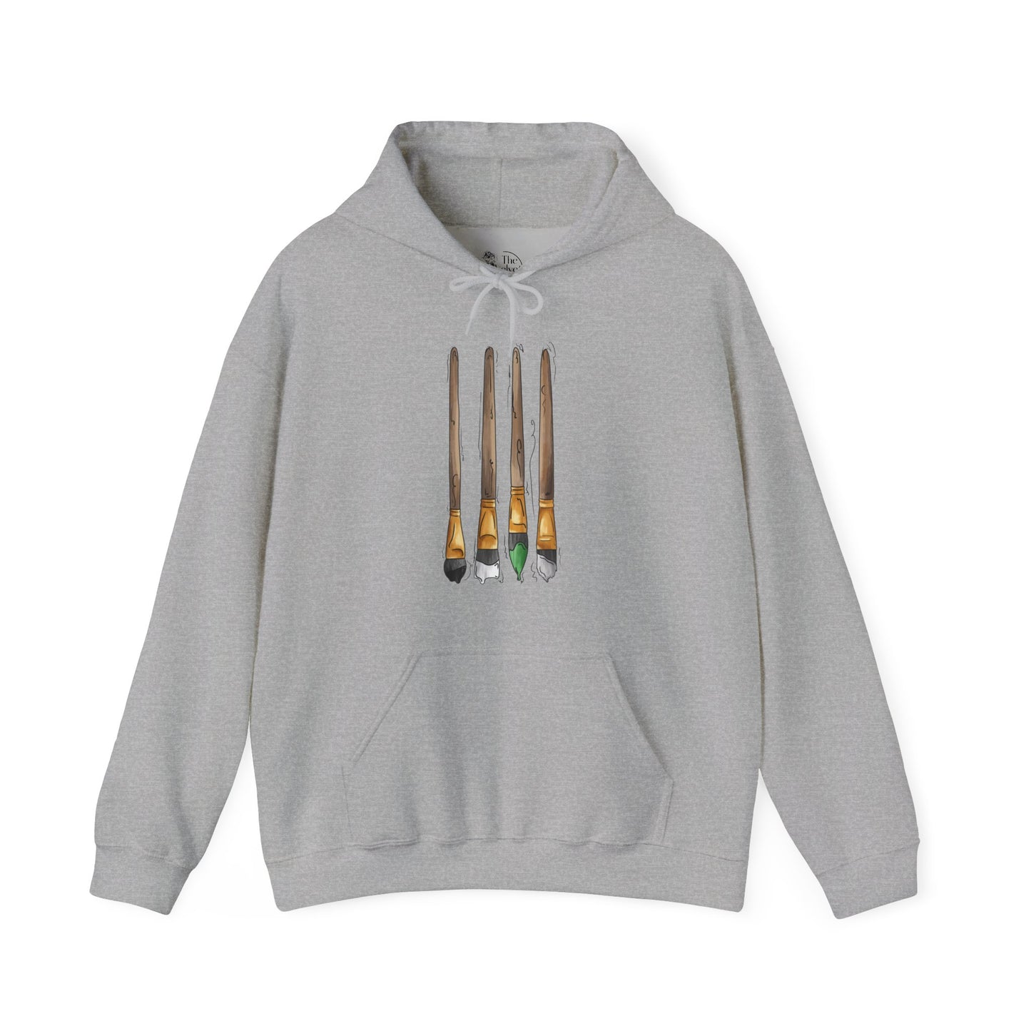 Demiromantic Pride Flag Paint Brushes - Adult Unisex Hoodie