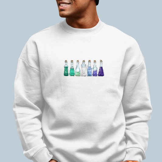 Gay Male Pride Flag Potion Bottles - Adult Unisex Sweatshirt