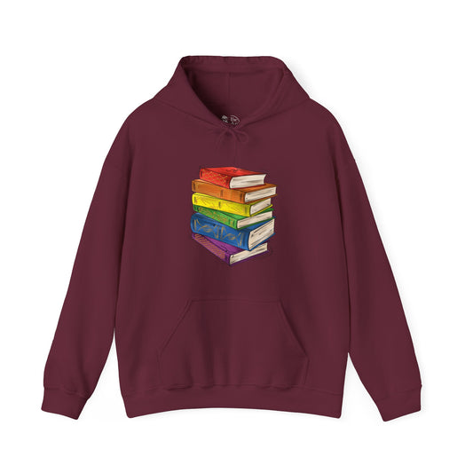 Gay Pride Flag Old Books - Adult Unisex Hoodie