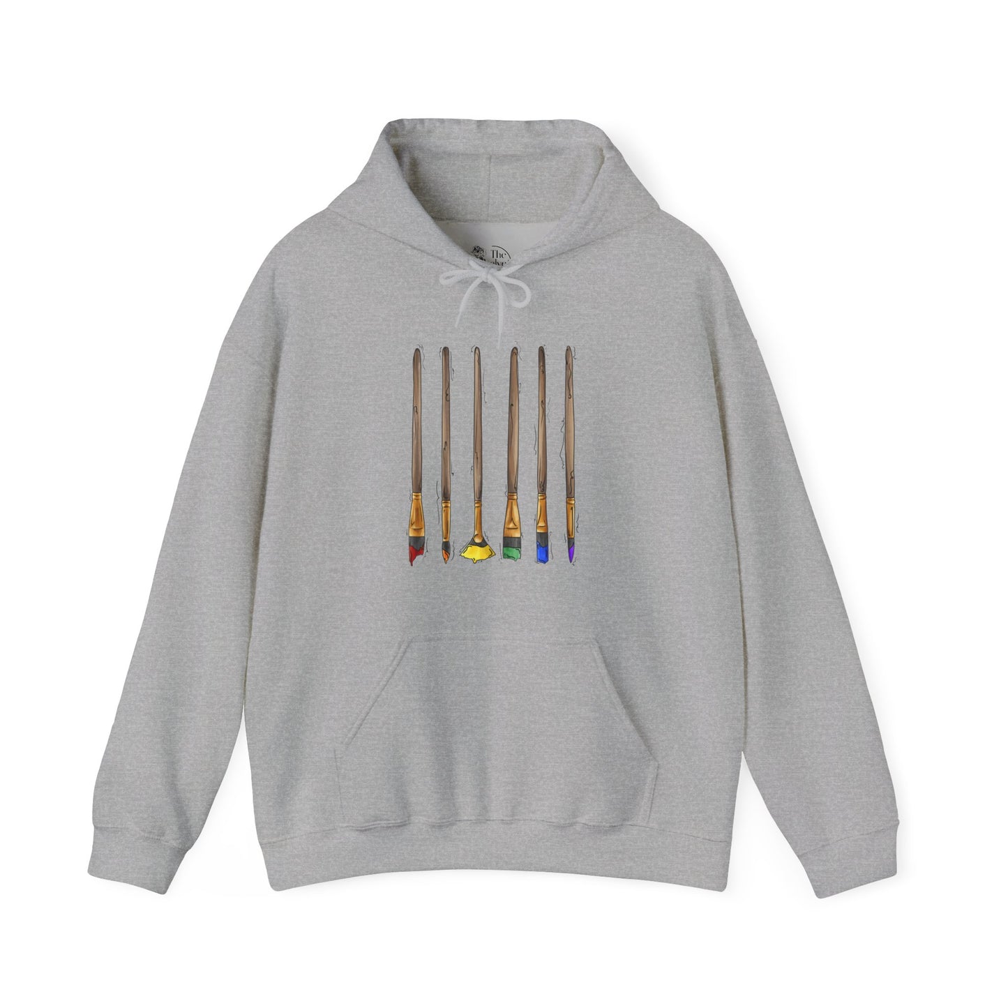 Gay Pride Flag Paint Brushes - Adult Unisex Hoodie