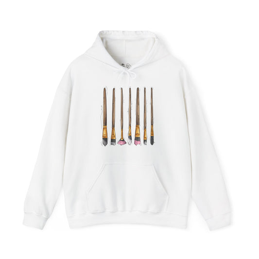 Demi Girl Pride Flag Paint Brushes - Adult Unisex Hoodie