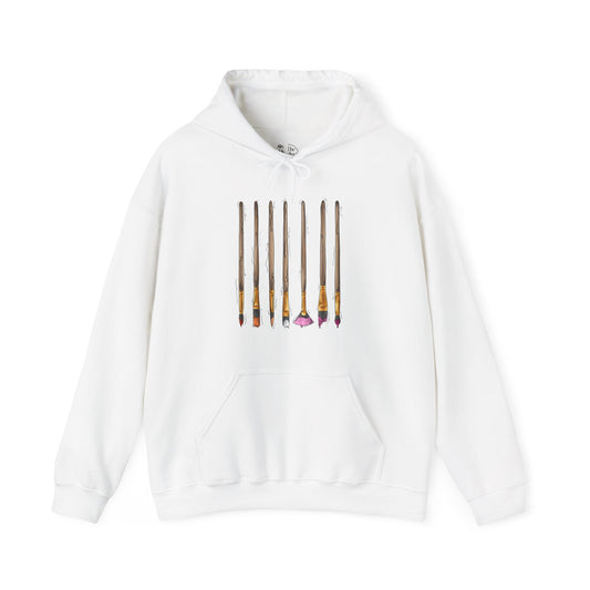 Lesbian Pride Flag Paint Brushes - Adult Unisex Hoodie