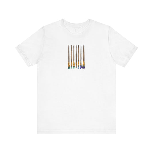 Gay Male Pride Flag Paint Brushes - Unisex T-Shirt