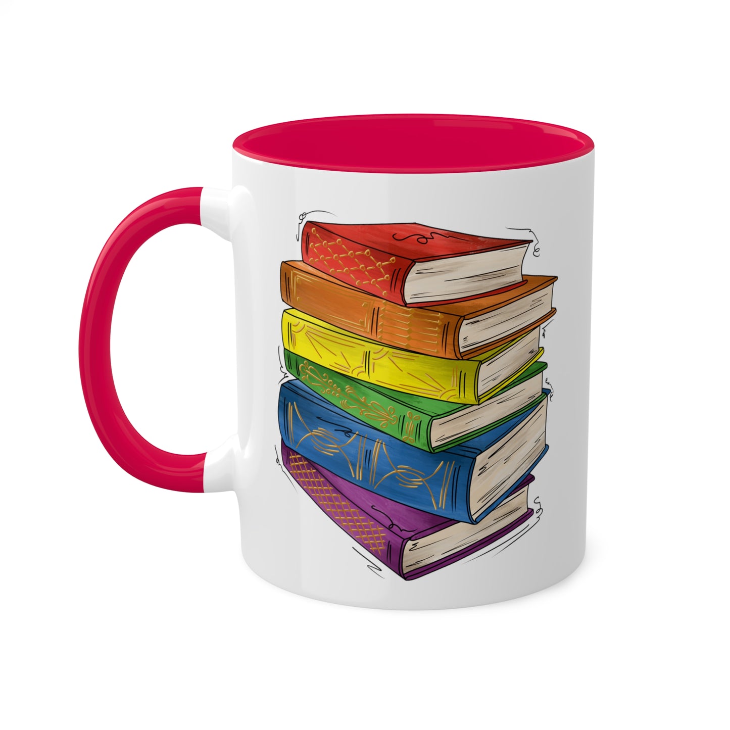 Gay Pride Flag Old Books - Mug