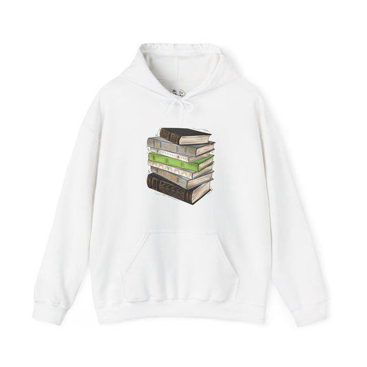 Agender Pride Flag Old Books - Adult Unisex Hoodie