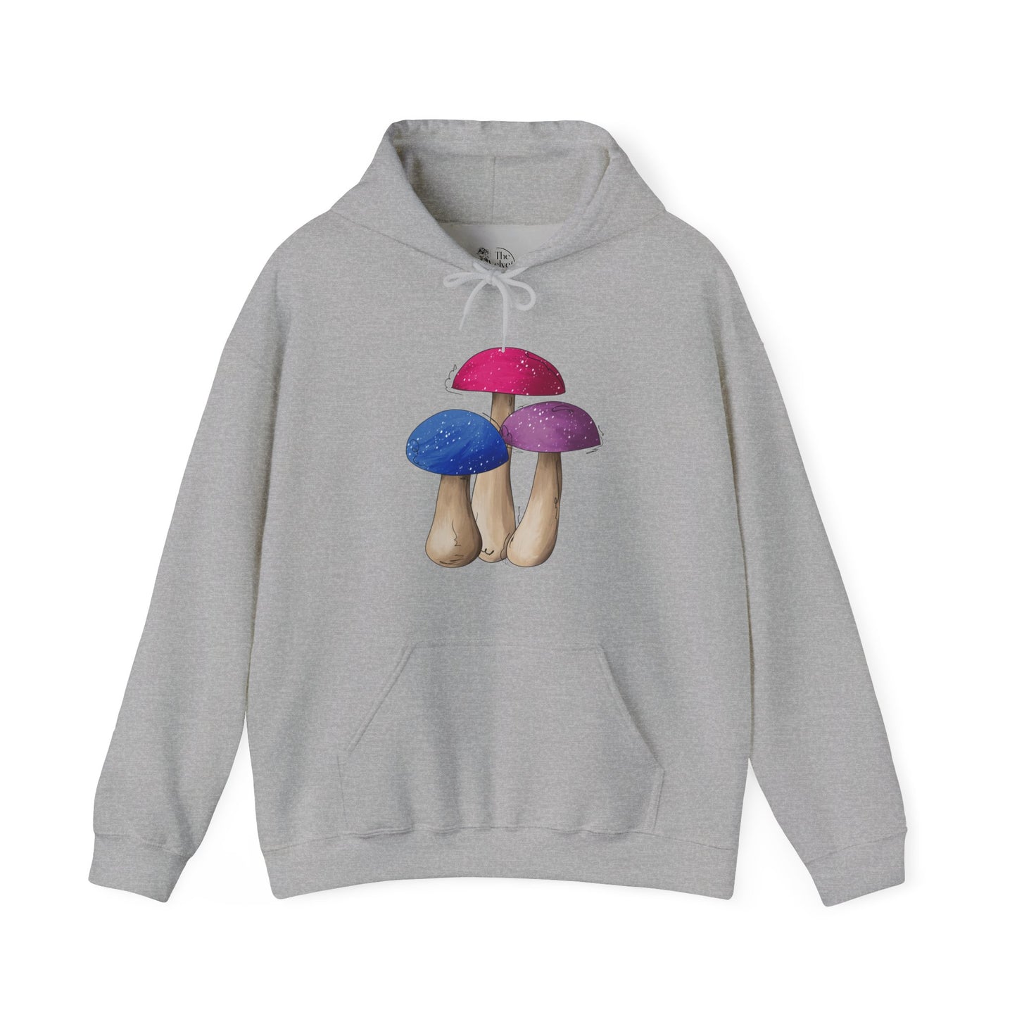 Bisexual Pride Flag Mushrooms - Adult Unisex Hoodie