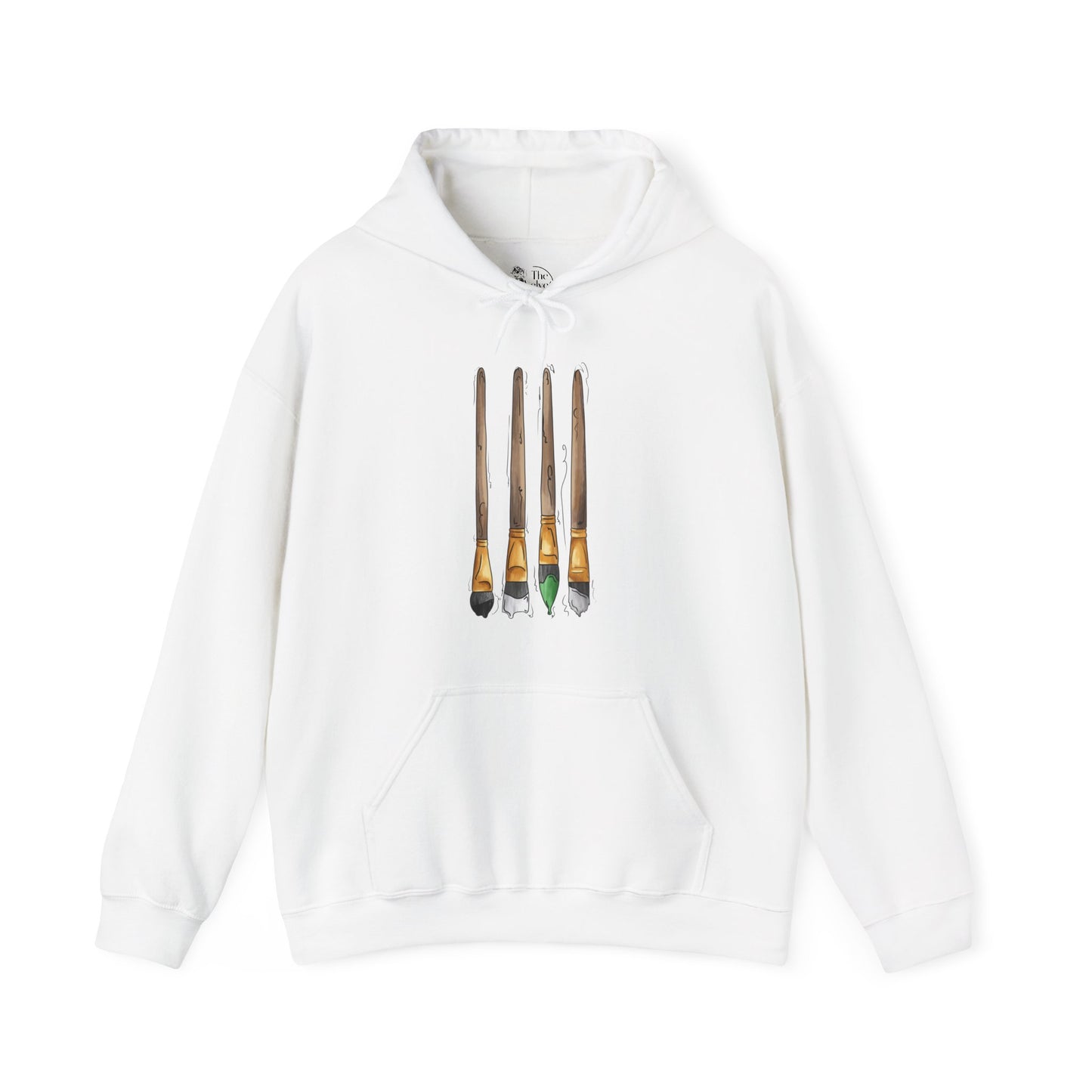 Demiromantic Pride Flag Paint Brushes - Adult Unisex Hoodie