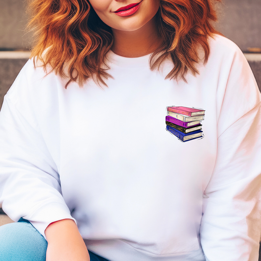 Genderfluid Pride Flag Old Books - Adult Unisex Sweatshirt