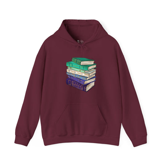 Gay Male Pride Flag Old Books - Adult Unisex Hoodie