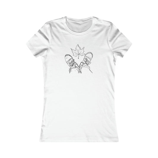 Fall Leaf and Boots Sketch - Women's T-Shirt