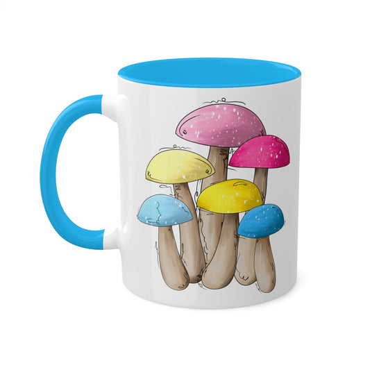 Panromantic Pride Flag Mushrooms - Mug