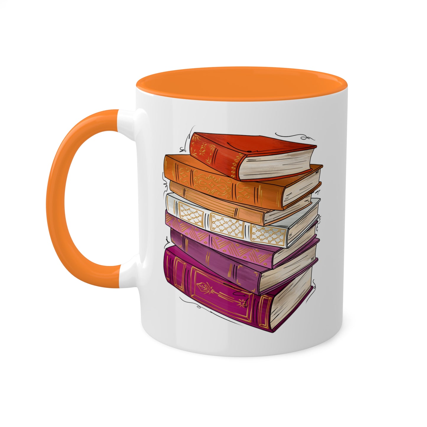 Lesbian Pride Flag Old Books - Mug