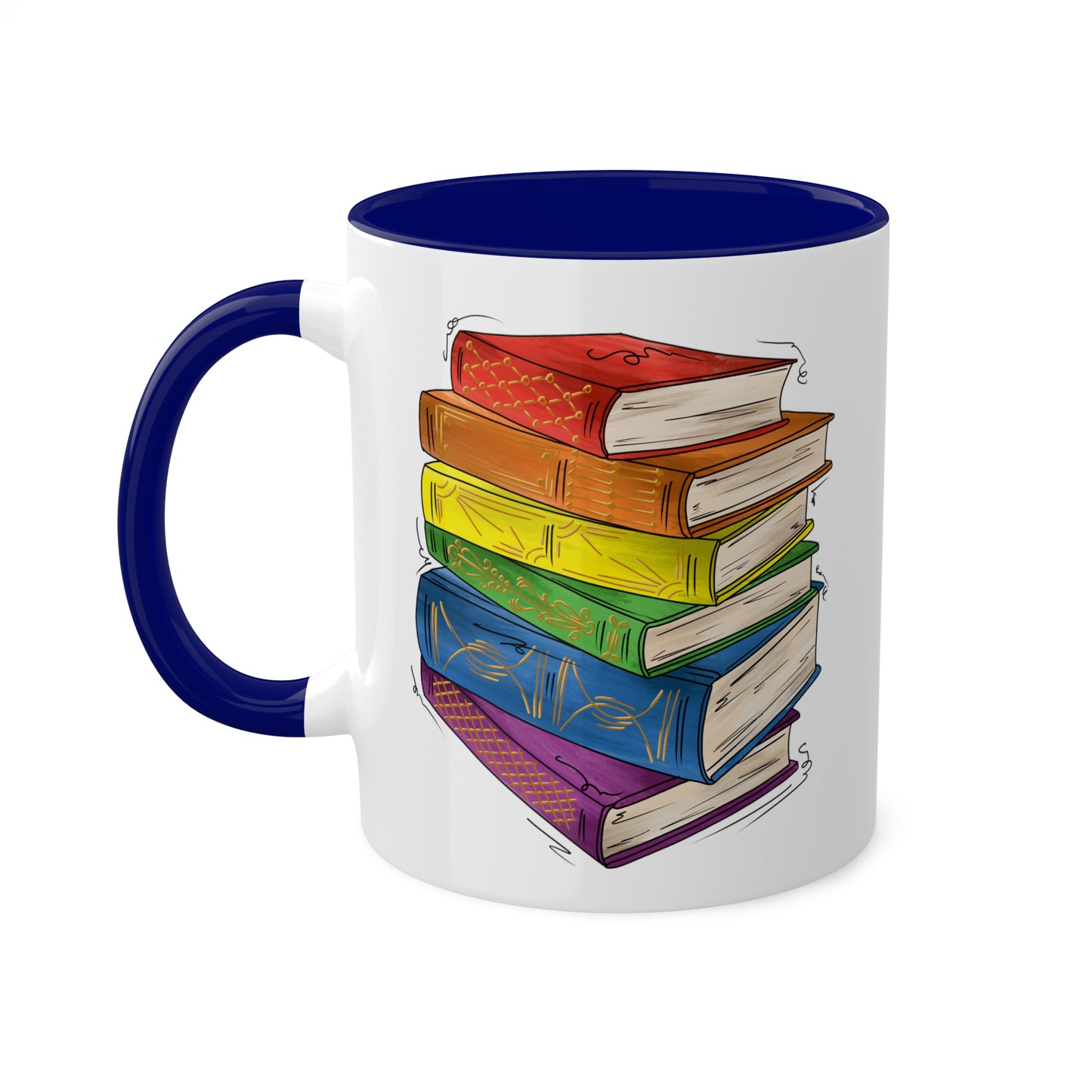 Gay Pride Flag Old Books - Mug