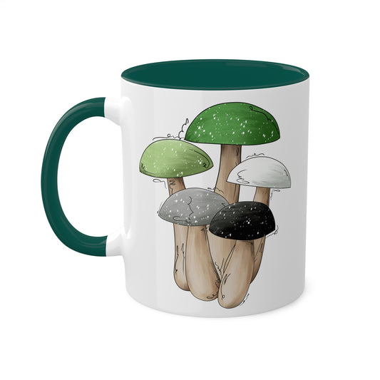 Aromantic Pride Flag Mushrooms - Mug