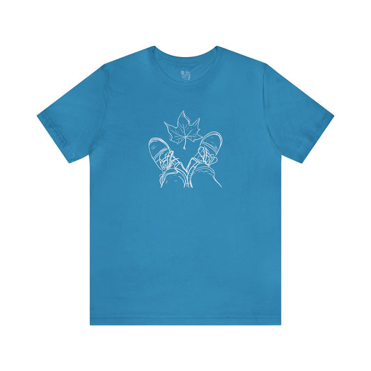 Fall Leaf and Boots Sketch - Unisex T-Shirt